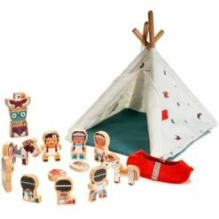 Lilliputiens Figurines En Bois Tipi Et Indiens